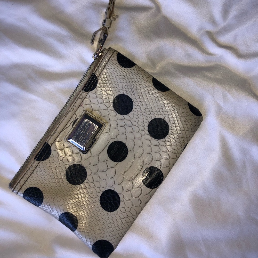 Marc Jacobs black/white polka dot clutch